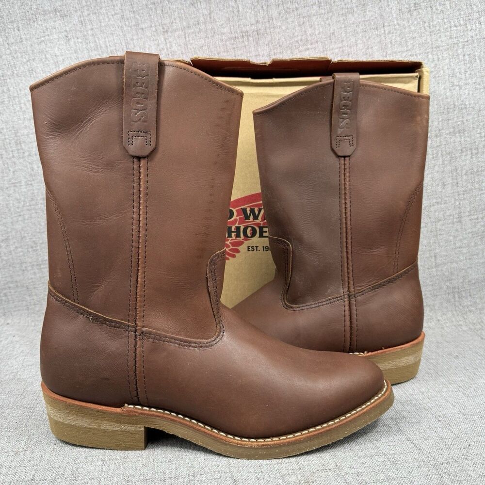 Red Wing 1155 Pecos Boots Mens 9.5 E Nailseat Leather Work